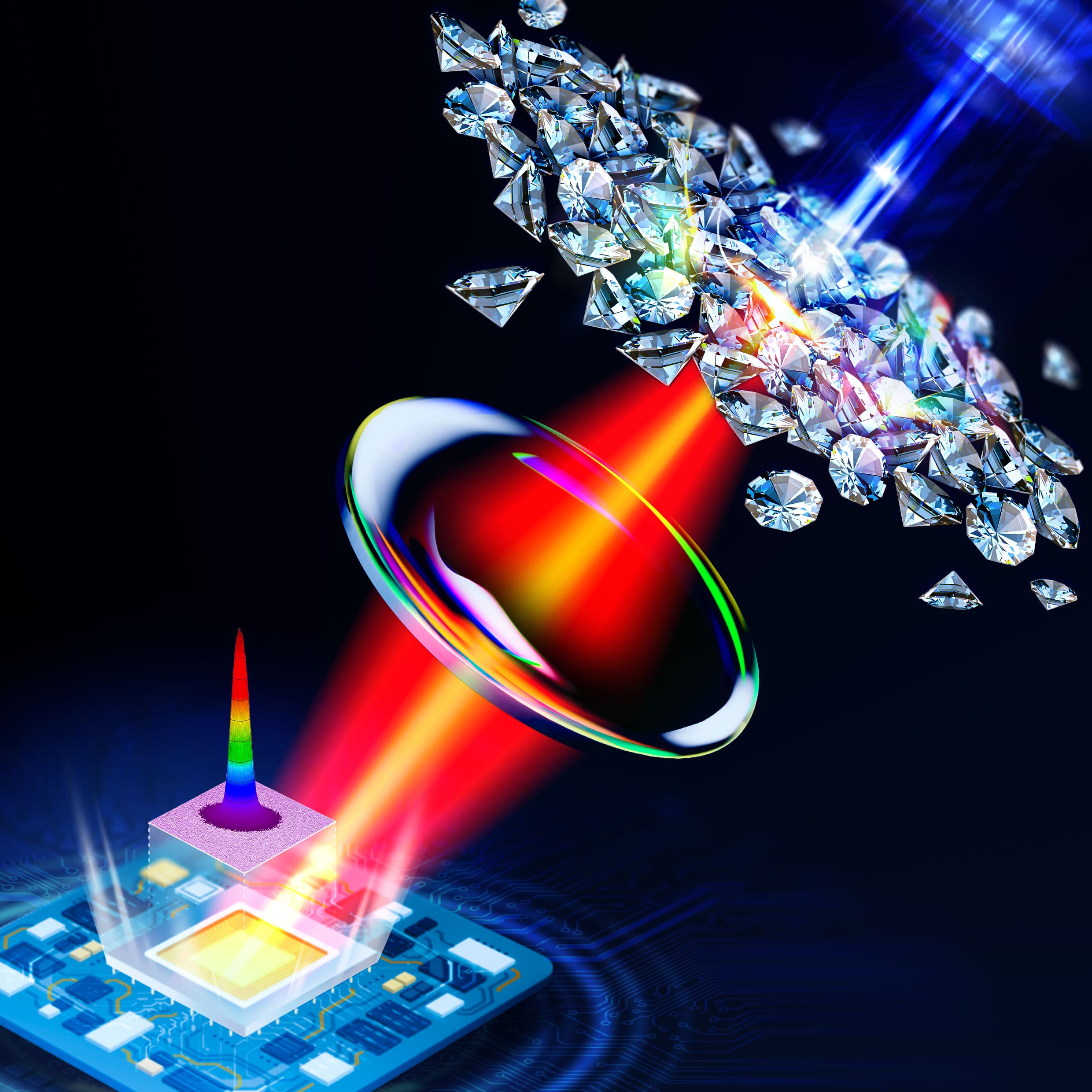 螢光奈米鑽石紫外光偵測器